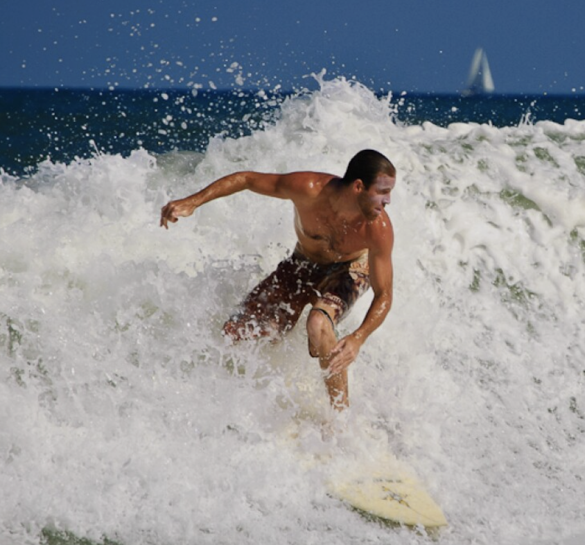 Surfing Vilano Beach